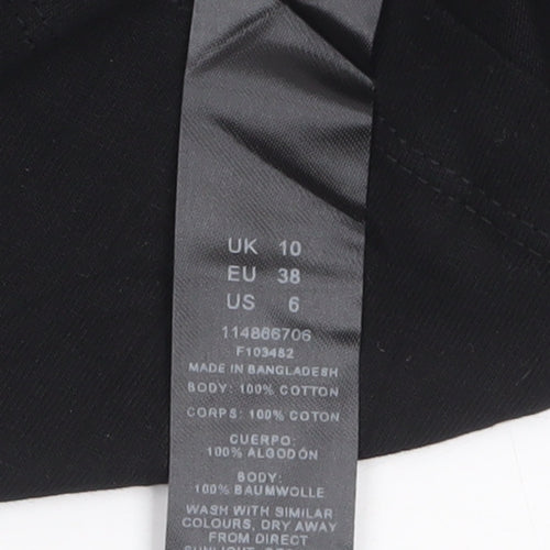 Collusion Women's Black Cotton Short Sleeve Basic T-Shirt Size 10