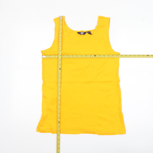 Lands' End Women's Yellow Cotton Tank Top Size S Basic Sleeveless