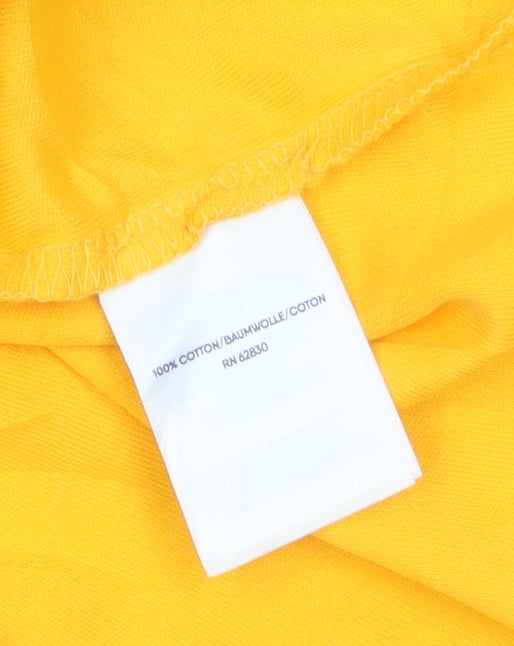 Lands' End Women's Yellow Cotton Tank Top Size S Basic Sleeveless