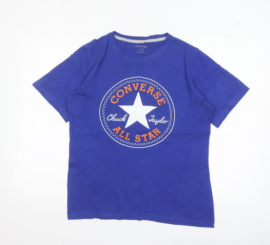 Converse Boys Blue Logo T-Shirt 12-13 Years Cotton Casual Top