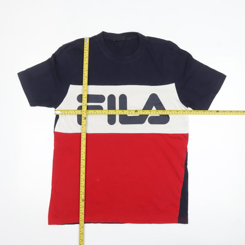 FILA Men's Multicoloured Cotton Logo T-Shirt Size M Short Sleeve