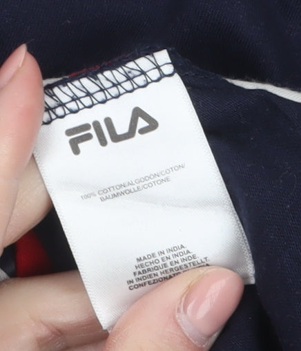 FILA Men's Multicoloured Cotton Logo T-Shirt Size M Short Sleeve