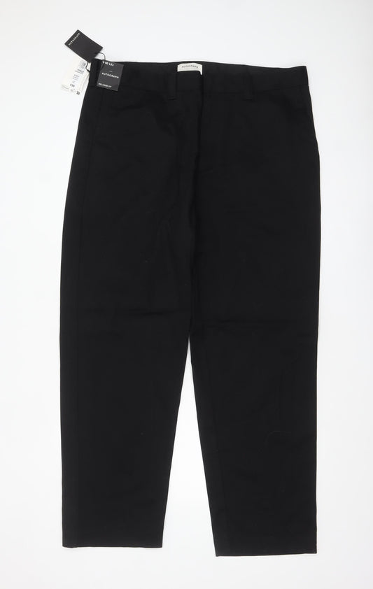 Marks and Spencer Men's Black 40x33 Regular Fit Chino Trousers