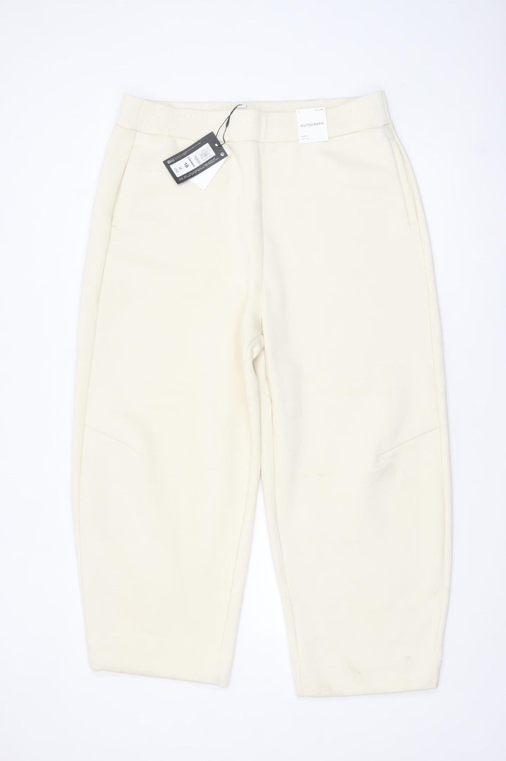 Marks and Spencer Autograph Women's Ivory Jogger Trousers Size 18