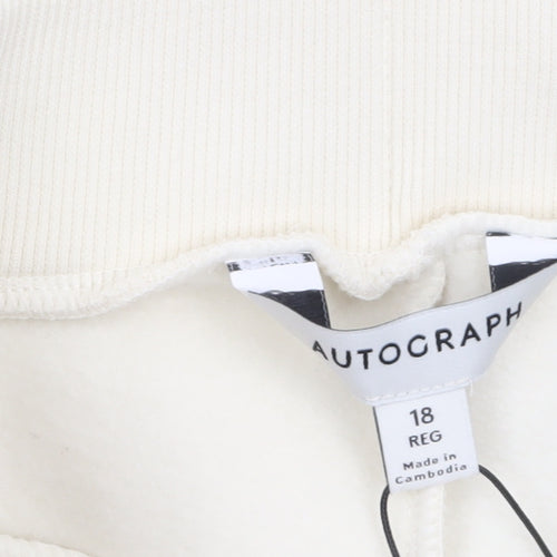 Marks and Spencer Autograph Women's Ivory Jogger Trousers Size 18