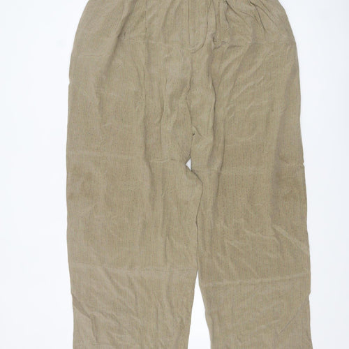 Ellen Tracy Women's Beige Silk Wide-Leg Pleated Trousers Size 12