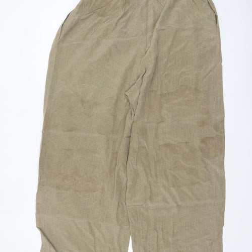 Ellen Tracy Women's Beige Silk Wide-Leg Pleated Trousers Size 12