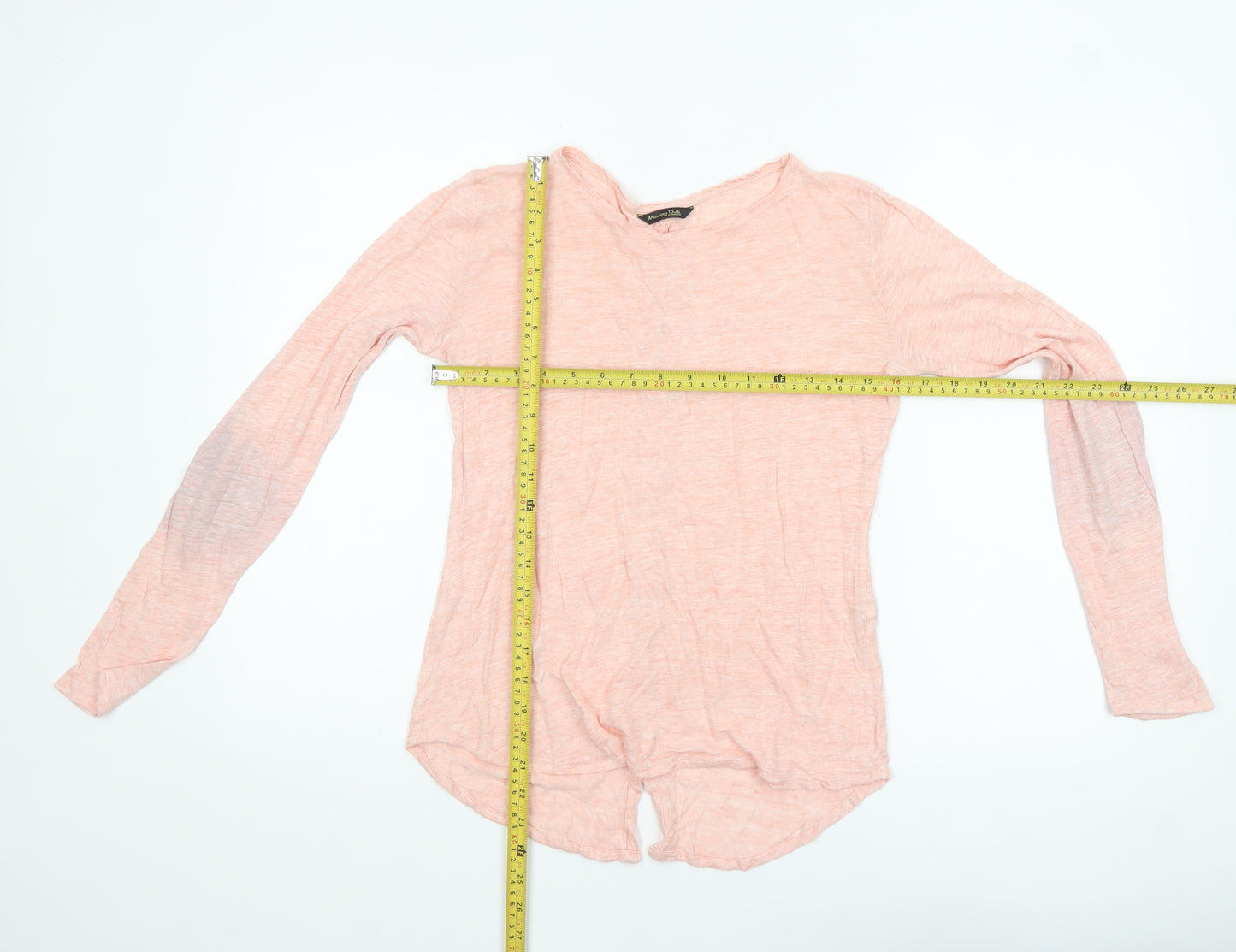 Massimo Dutti Womens Pink Linen Long Sleeve Blouse Size 8