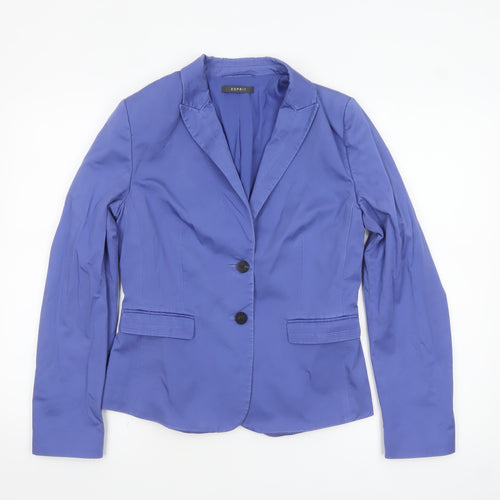 Esprit Women's Blue Single-Breasted Blazer Size 12 Tailored Jacket
