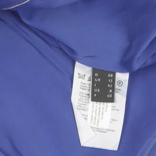 Esprit Women's Blue Single-Breasted Blazer Size 12 Tailored Jacket