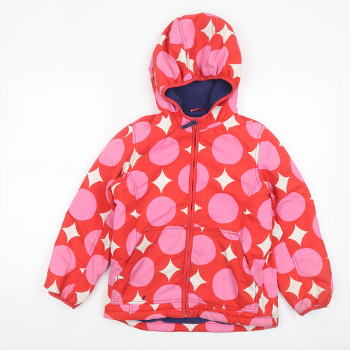 Joules Girls Red Pink Polka Dot Hooded Puffer Jacket 9-10 Years Winter Coat