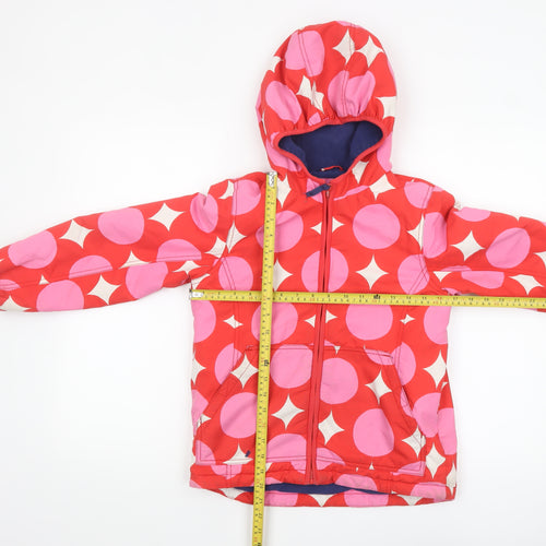 Joules Girls Red Pink Polka Dot Hooded Puffer Jacket 9-10 Years Winter Coat