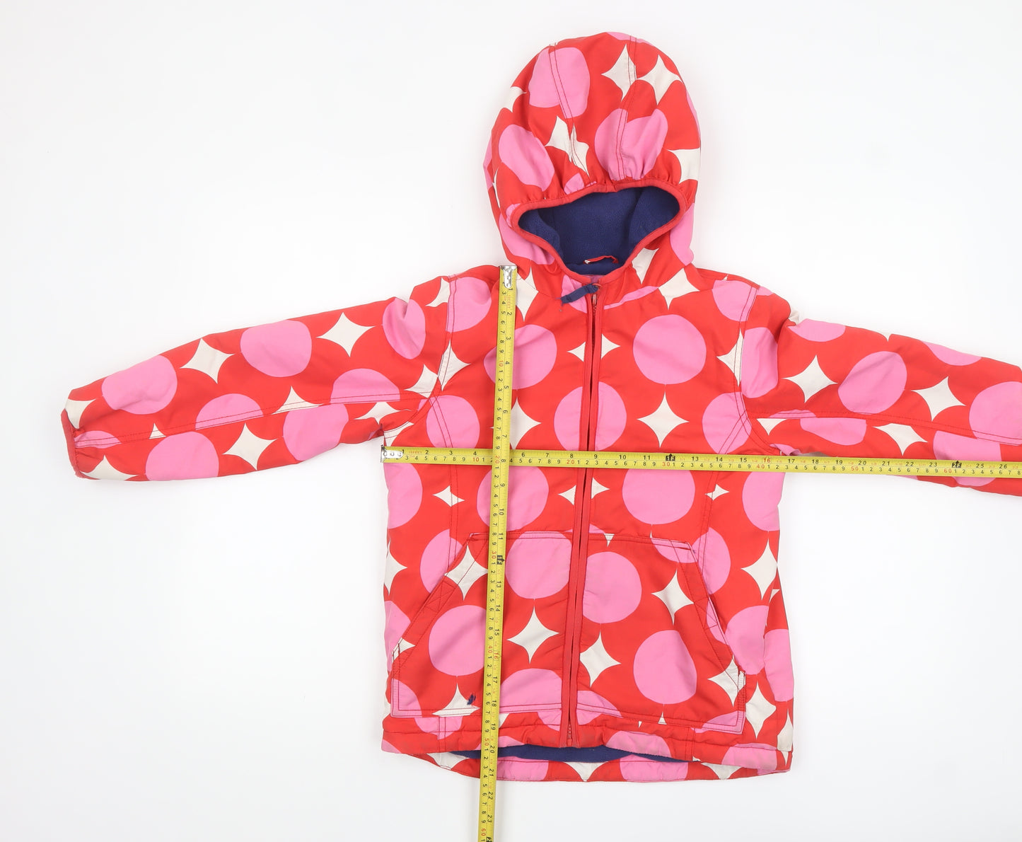 Joules Girls Red Pink Polka Dot Hooded Puffer Jacket 9-10 Years Winter Coat
