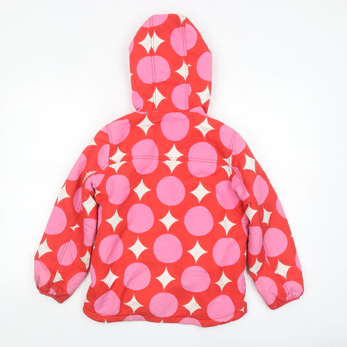 Joules Girls Red Pink Polka Dot Hooded Puffer Jacket 9-10 Years Winter Coat