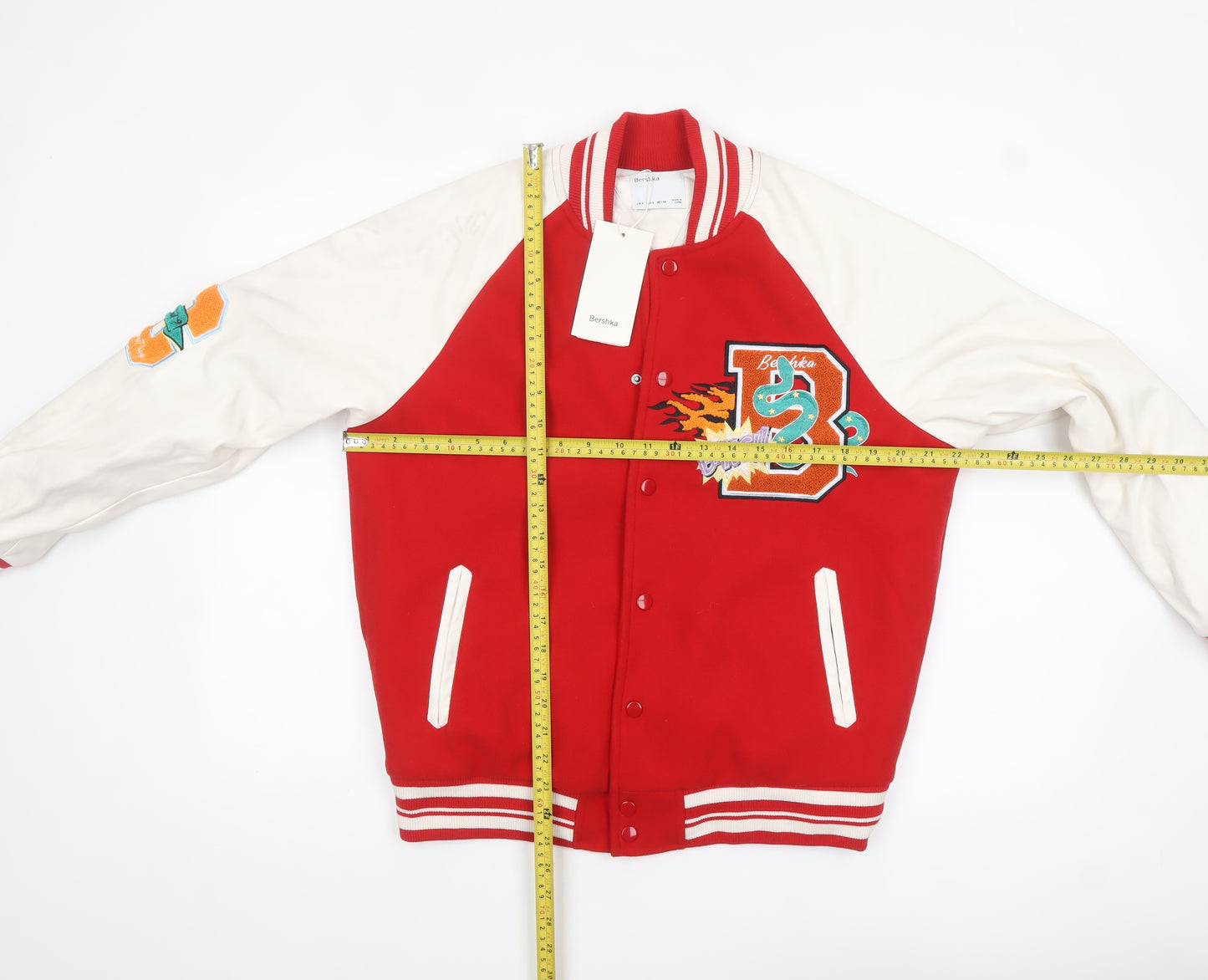 Bershka Men Red Varsity Jacket S College Retro Style