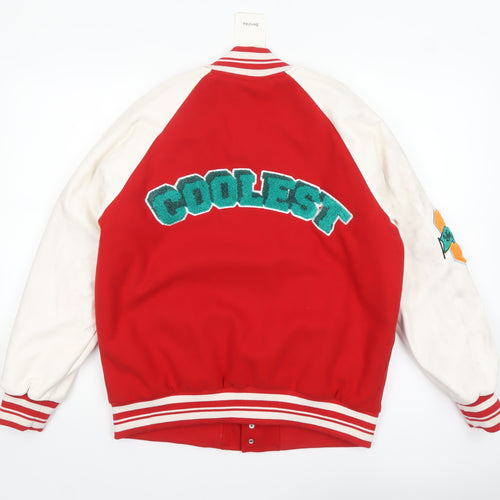 Bershka Men Red Varsity Jacket S College Retro Style