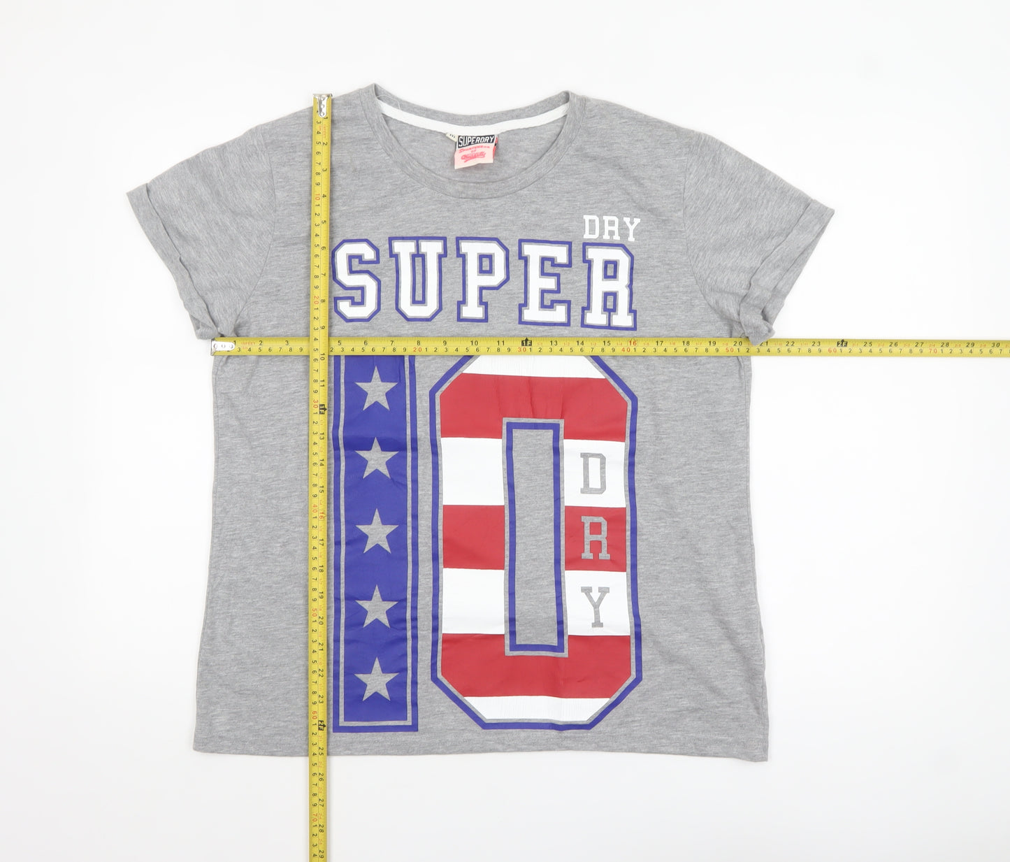 Superdry Womens Grey Graphic Crew Neck T-Shirt Size M