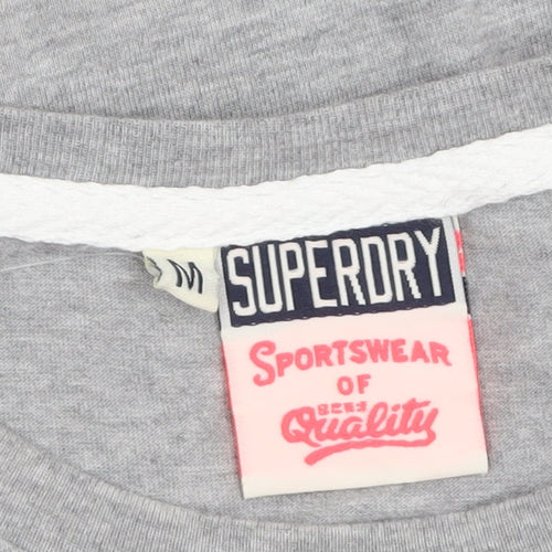 Superdry Womens Grey Graphic Crew Neck T-Shirt Size M