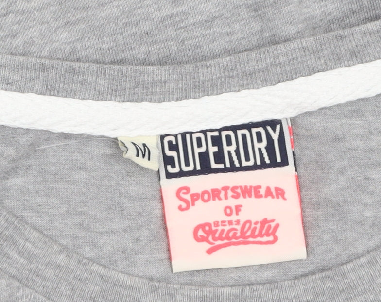 Superdry Womens Grey Graphic Crew Neck T-Shirt Size M