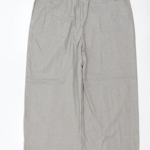 Marks and Spencer Women's Brown Check Elastic Waist Trousers Size 18
