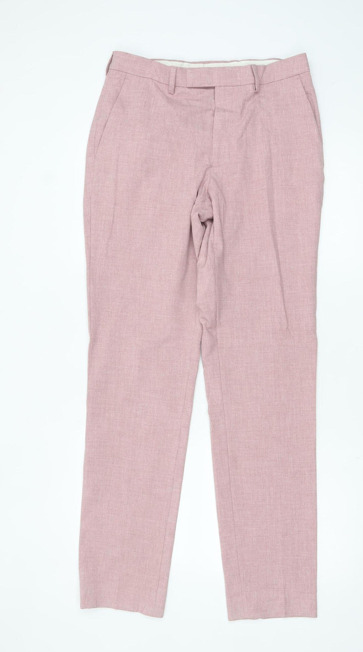 Marks and Spencer Men's Pink Slim Fit Dress Trousers 30W 30L