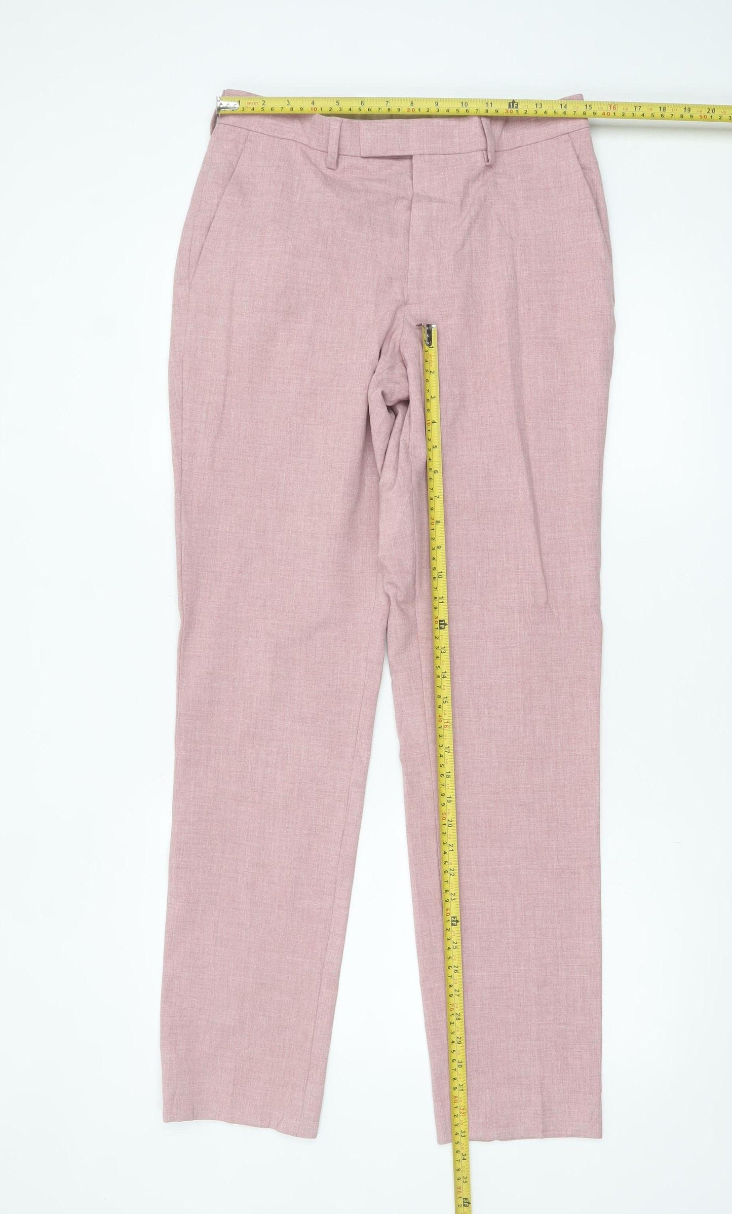 Marks and Spencer Men's Pink Slim Fit Dress Trousers 30W 30L