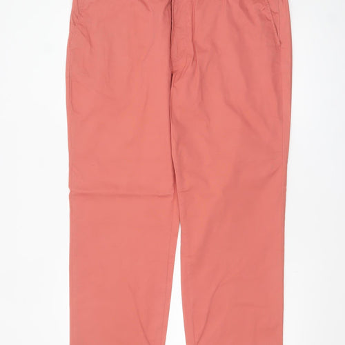 Marks and Spencer Men's Pink Regular Fit Chino Trousers Size 40
