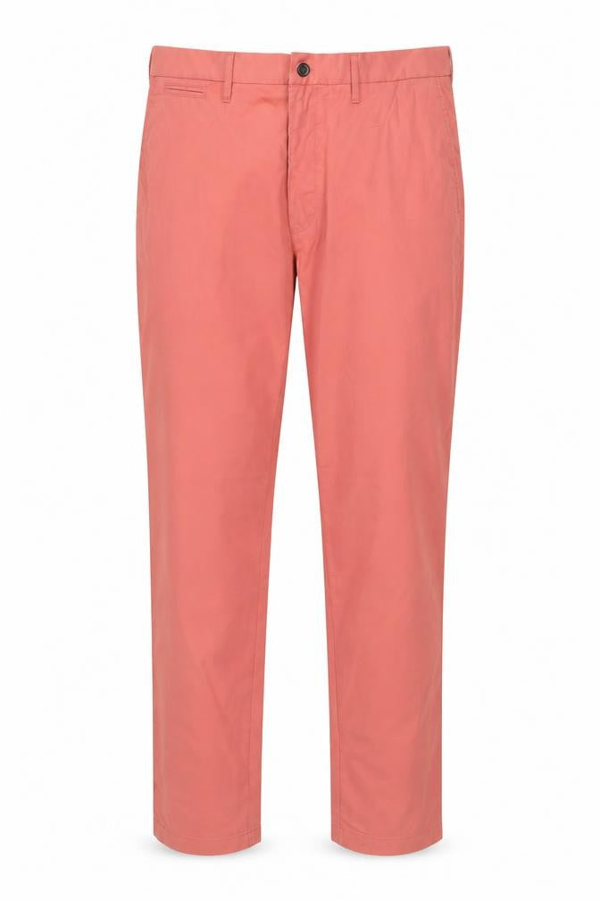 Front view of Marks & Spencer Men's Pink Regular Fit Chino Trousers, size 40