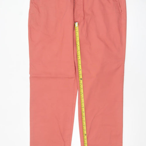 Marks and Spencer Men's Pink Regular Fit Chino Trousers Size 40
