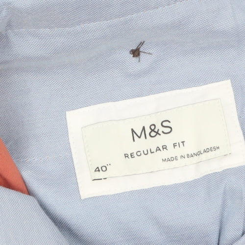 Marks and Spencer Men's Pink Regular Fit Chino Trousers Size 40