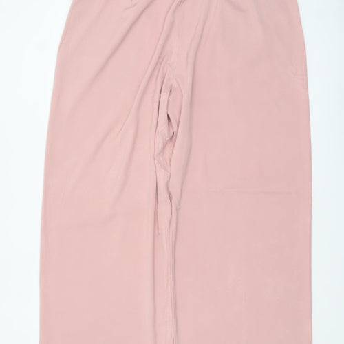 Marks and Spencer Womens Pink Wide-Leg Pleated Trousers Size 20