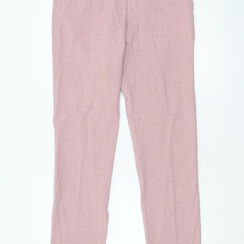 Marks and Spencer Men’s Pink Slim Fit Dress Trousers 30W 33L