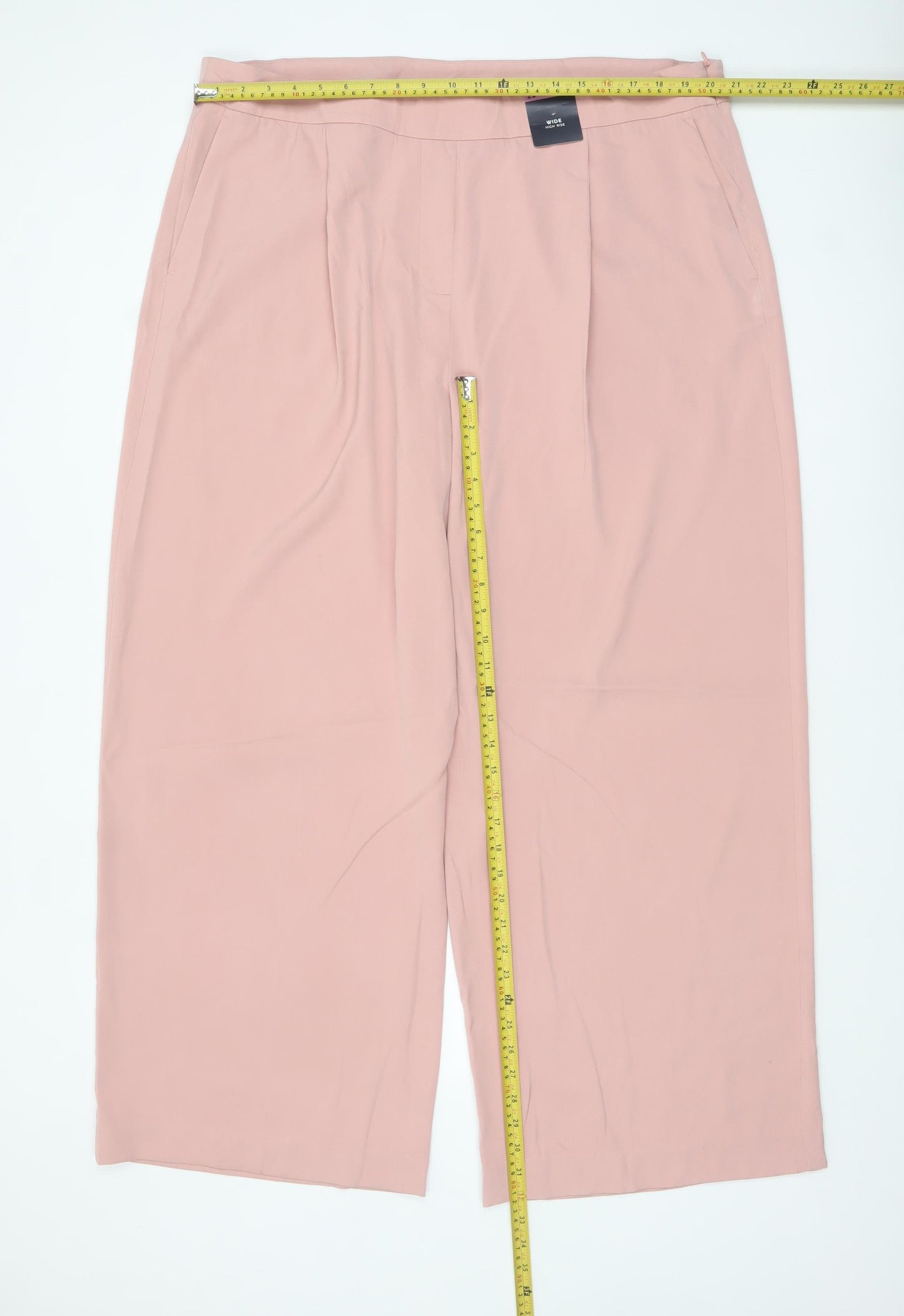 Marks and Spencer Women Pink Wide-Leg Pleated Trousers Size 22