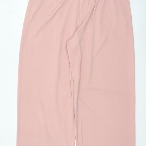 Marks and Spencer Women Pink Wide-Leg Pleated Trousers Size 22