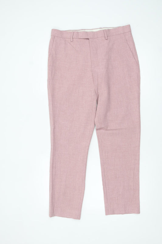 Marks and Spencer Men's Pink Slim Fit Chino Trousers 32x29