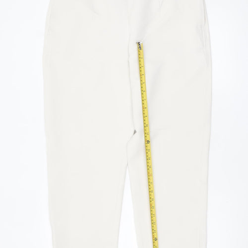 Marks and Spencer Women Ivory Size 16 Ankle Trousers Stretch
