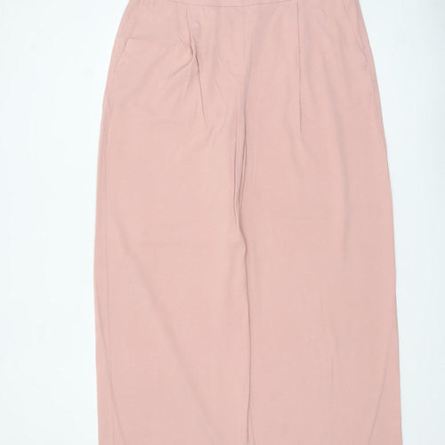 Marks and Spencer Women’s Pink Wide-Leg Crepe Trousers Size 18 Regular