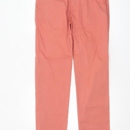 Marks and Spencer Men's Pink Regular Fit Chino Trousers 32