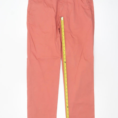 Marks and Spencer Men's Pink Regular Fit Chino Trousers 32
