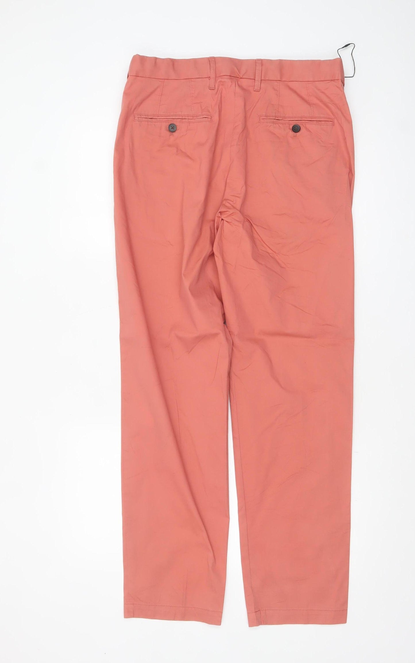 Marks and Spencer Men's Pink Regular Fit Chino Trousers 32