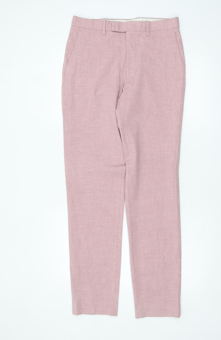 Marks and Spencer Men’s Pink Slim Fit Trousers 30W 33L