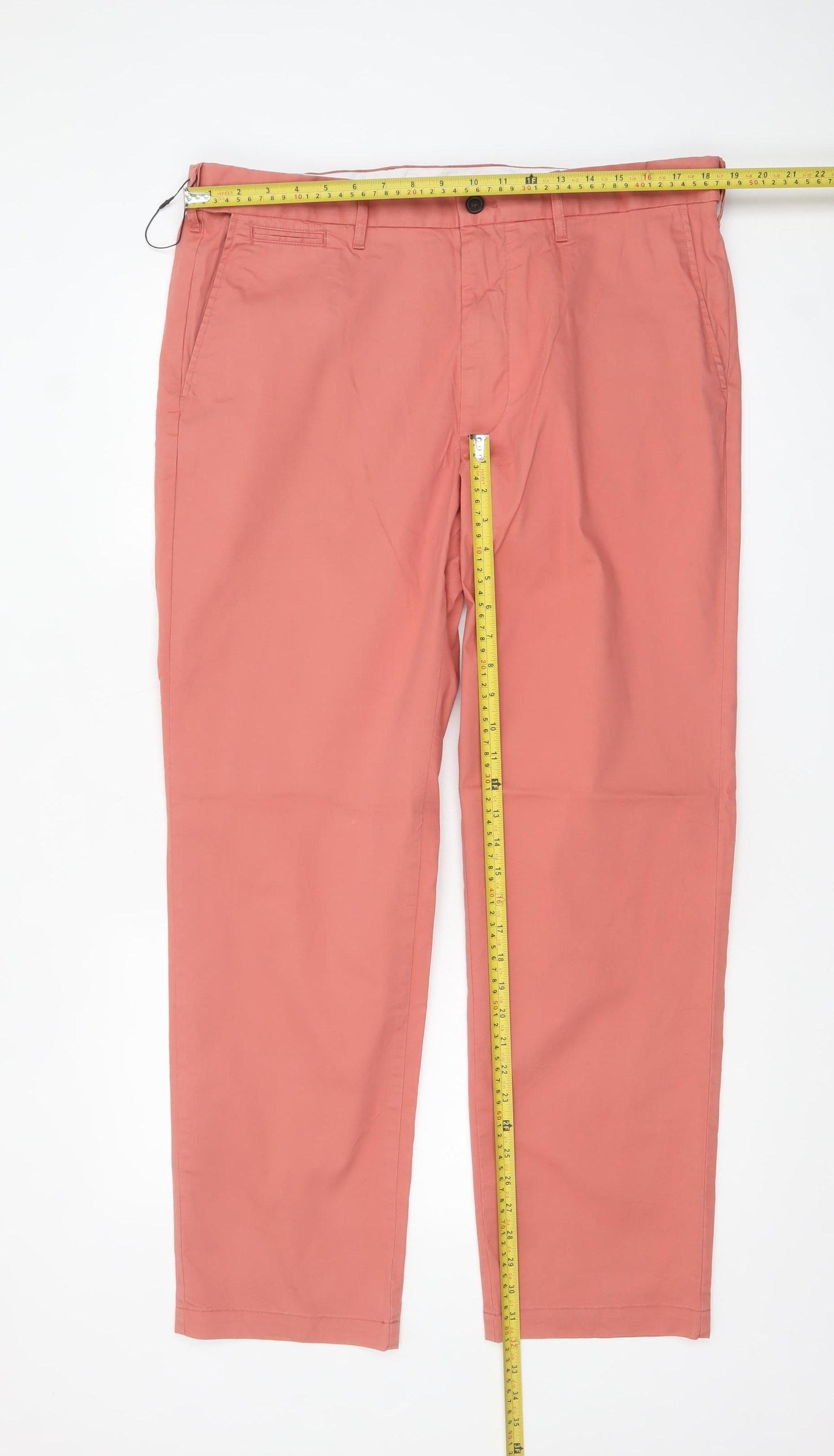 Marks and Spencer Men’s Pink Chino Trousers 38in Waist Regular Fit