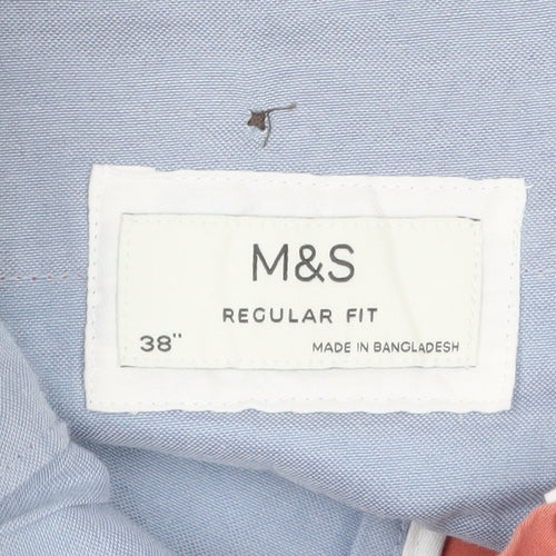 Marks and Spencer Men’s Pink Chino Trousers 38in Waist Regular Fit