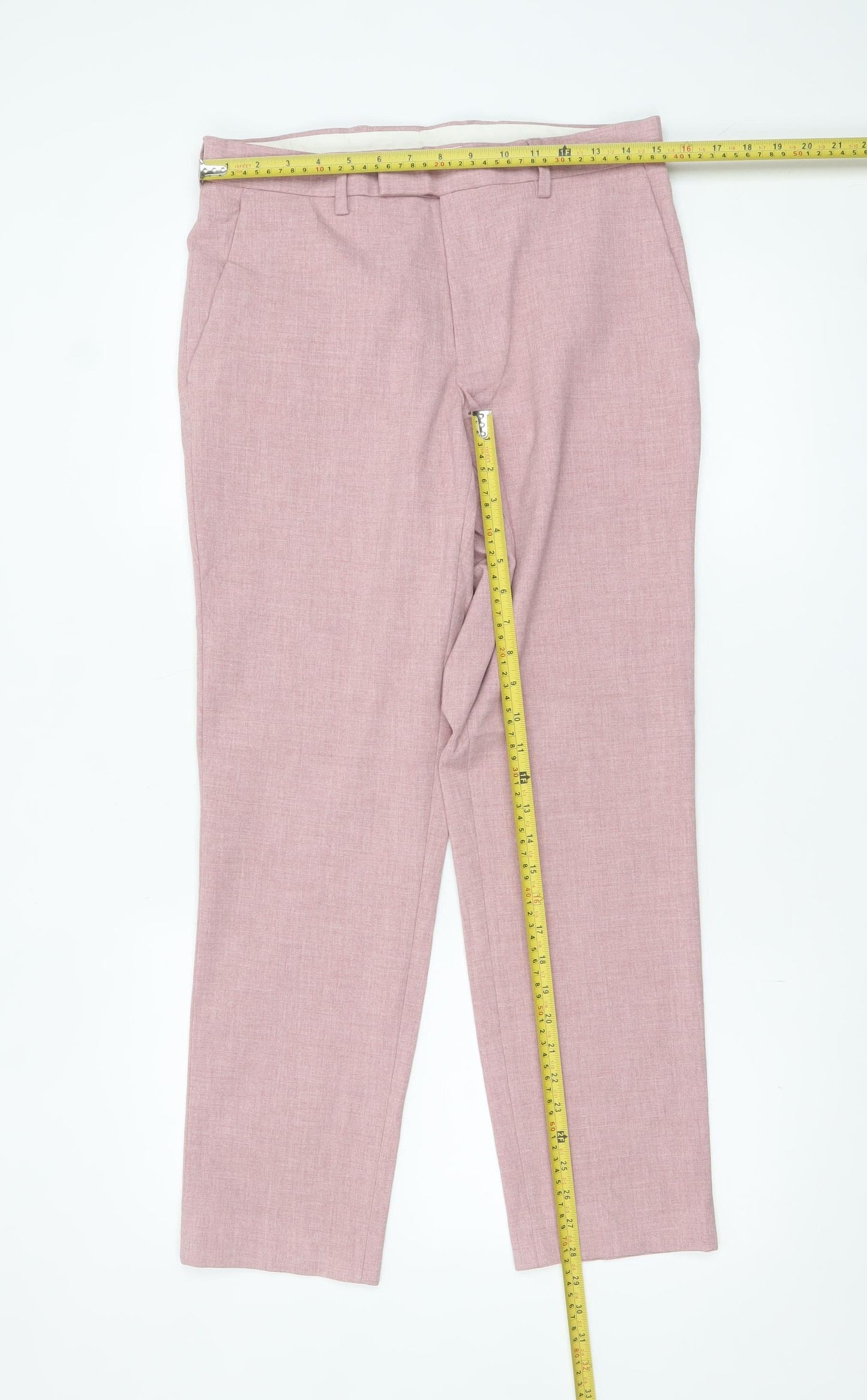 Marks and Spencer Men’s Pink Slim Fit Trousers 30x29