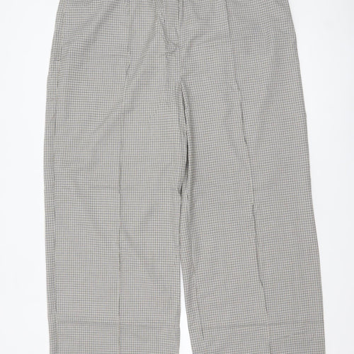 Marks and Spencer Women’s Grey Check Trousers Size 20 Long Elastic Waist