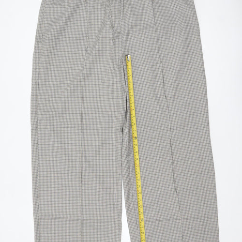 Marks and Spencer Women’s Grey Check Trousers Size 20 Long Elastic Waist