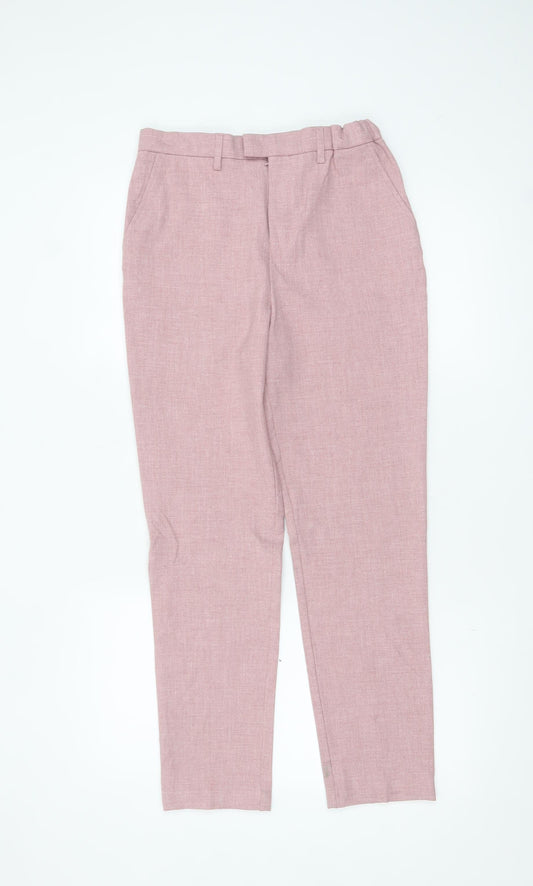 Marks and Spencer Boys Pink Chino Trousers 12-13 Years Stretch Waist