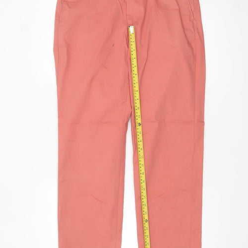 Marks and Spencer Men's Orange Regular Fit Chino Trousers Size 32