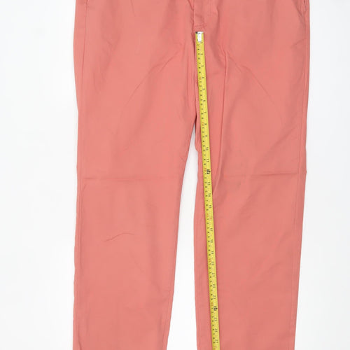 Marks and Spencer Men's Pink Regular Fit Chino Trousers Size 38