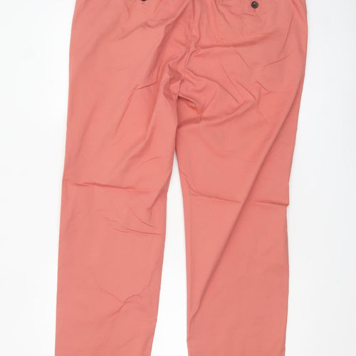 Marks and Spencer Men's Pink Regular Fit Chino Trousers Size 38